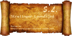 Strelinger Leonárd névjegykártya